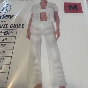 Hurley Women’s Swim 2-Piece Crochet top‎ & wide leg pants Cover-Up Set Size M